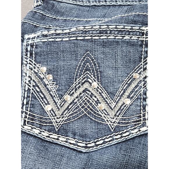 Wrangler Jeans Womens 5x32 Blue Boot Cut Western Cowgirl Rancher Rodeo Bedazzled - Picture 12 of 13